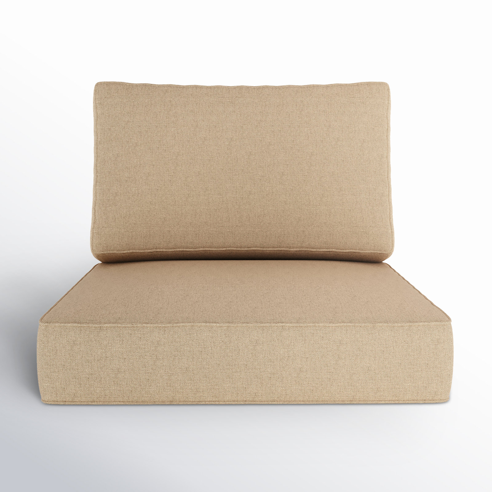 Lani Outdoor Sunbrella Seat/Back Cushion, Antique Beige Sunbrella® Canvas
