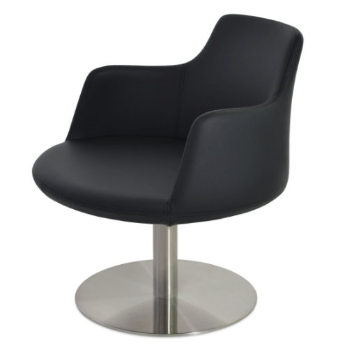 Fauteuil en laine Dervish, Acier inoxydable brossé, Gris