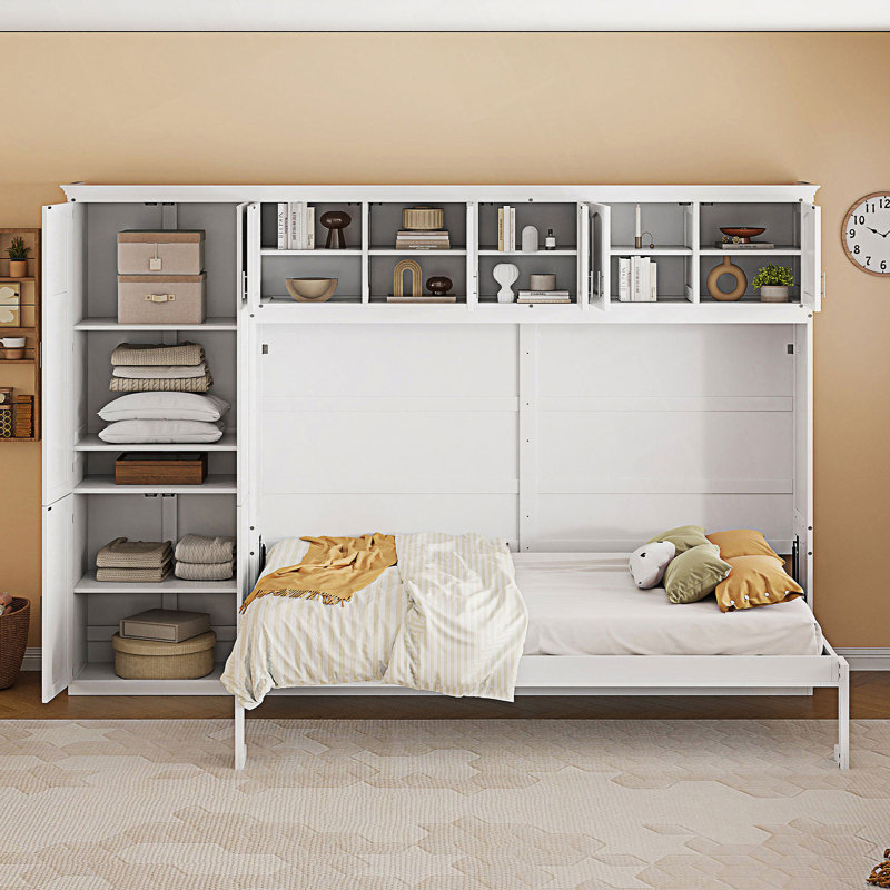 Grand lit escamotable, lit escamotable avec armoires