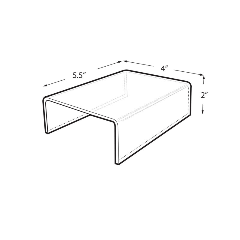 Présentoir sur pied en acrylique transparent l 4 po x P 5,5 po x H 2 po, paquet de 4