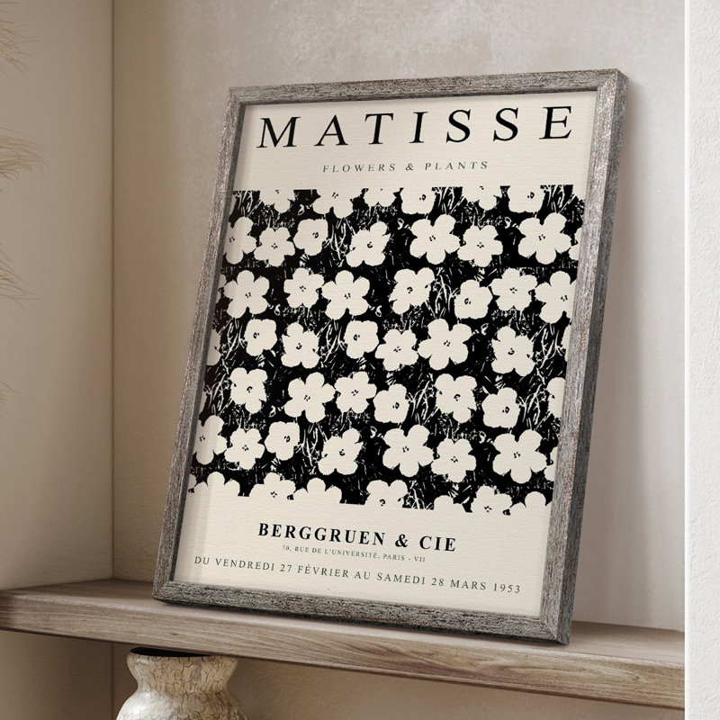 Matisse CCV, reproduction encadrée - bois massif, H 30 po x l 24 po, Argent rétro