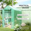 Walk-in Greenhouse 2 Tier 4 Shelves for Outdoor 6 x 4 x 6ft Green
