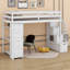 Lit mezzanine avec tiroirs de rangement, escaliers et tablettes-1995297630