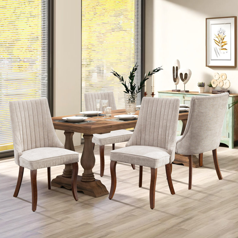 Chaise de salle à manger rembourrée Lonsdale, Beige