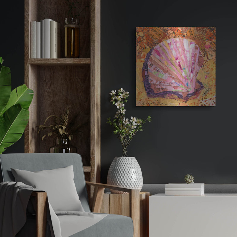 Ivy Bronx «Sunny Scallop» par St. Hilaire Elizabeth, art mural en métal, H 24 po x l 24 po