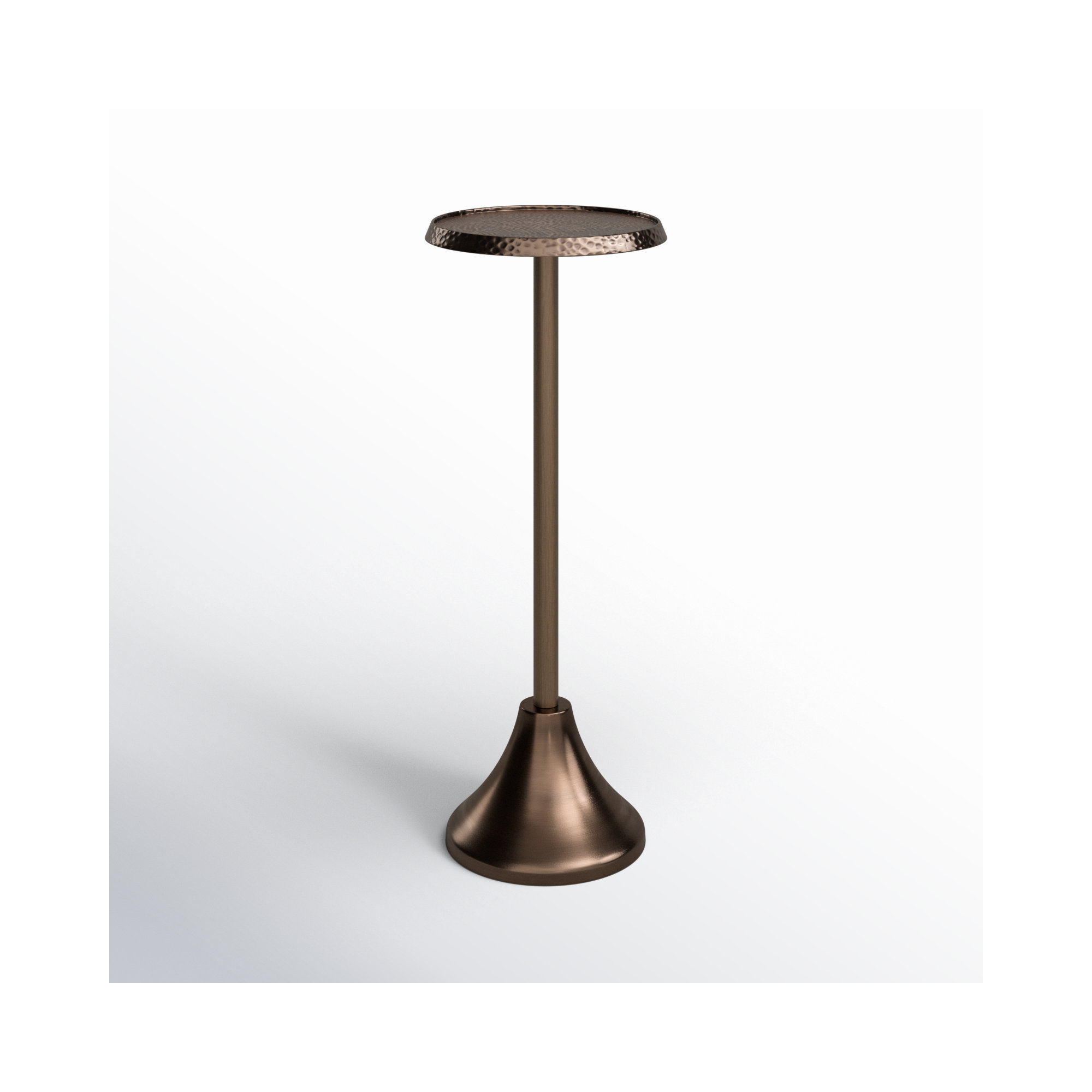 Deanna Iron End Table, Bronze Base/Mirrored Glass Top, 23" H x 9" W x 9" D