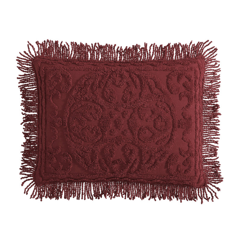 Medallion Cotton Pillow Sham, Burgundy, King Sham