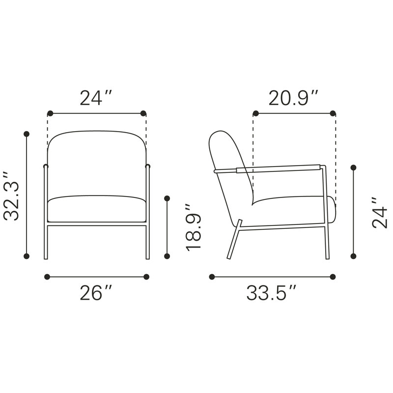 Chaise d'appoint Chicago ivoire