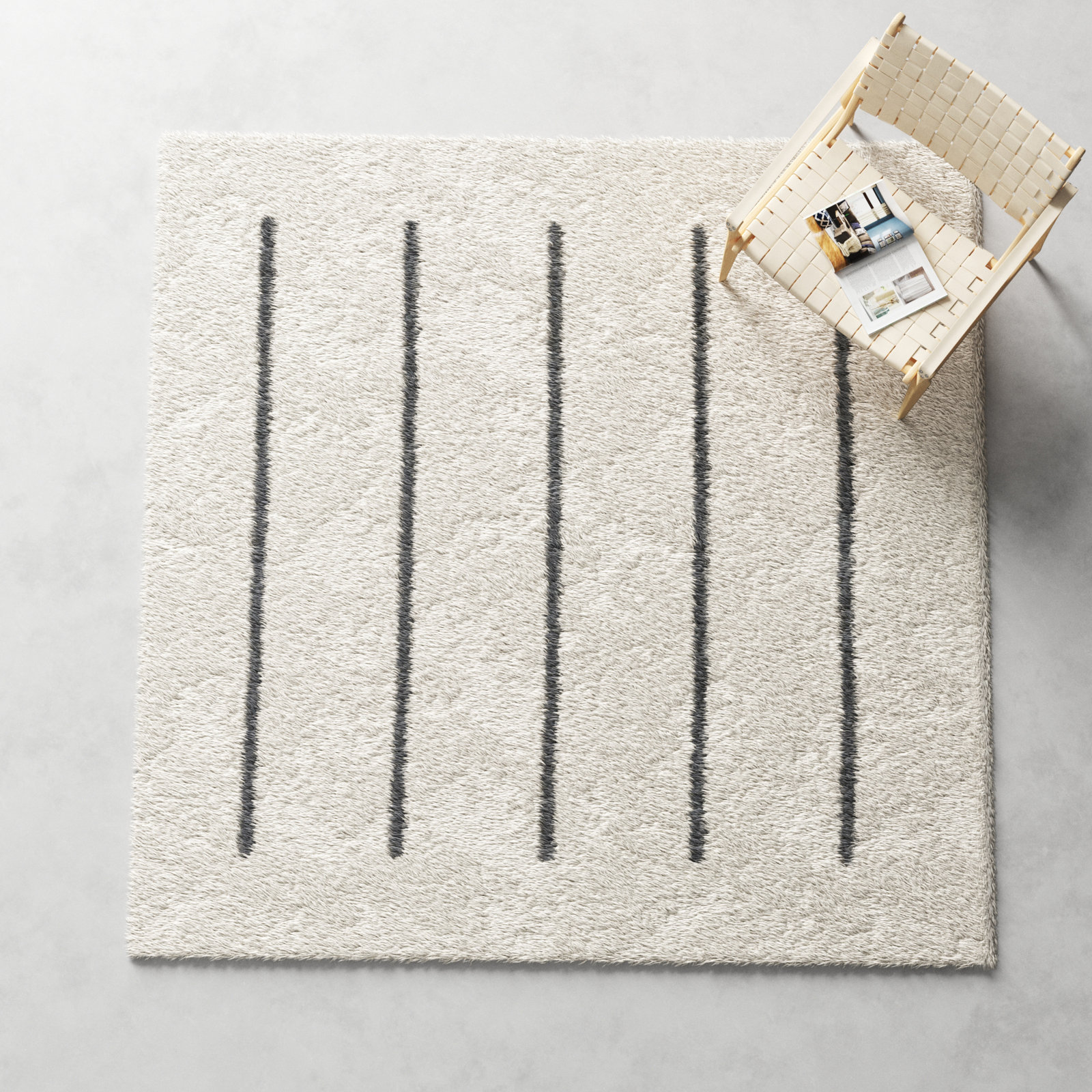 Mayer Handmade Wool Ivory/Gray Rug, Square 7'