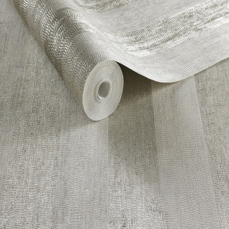 Water Silk Stripe Wallpaper 10m x 52cm Matte Wallpaper Roll, Ivory/Taupe