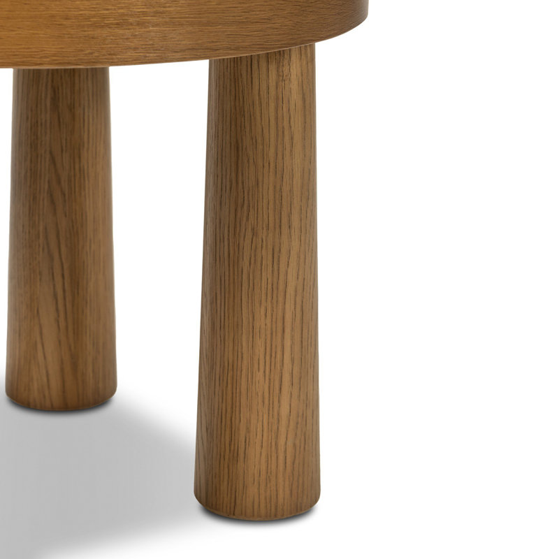 LOUISE Upholstered Accent Stool, Warm Oak, Firefinch Fawn