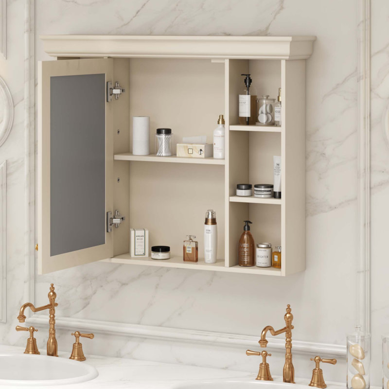 Armoire de rangement murale de salle de bain 35 po x 28 po avec porte miroir