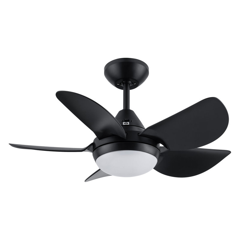 Éclairage de ventilateur de plafond à DEL intégré 30 po avec pales en ABS noir mat