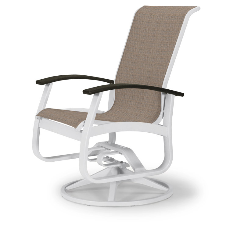 Chaise de patio pivotante Askar, Atlantis bleu royal Sunbrella®, Noir P70, Blanc brillant