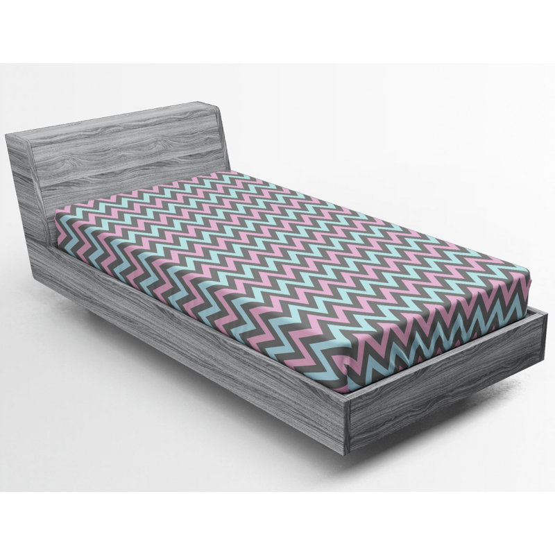 Microfiber Chevron Fitted Sheet, Twin XL Fitted Sheet