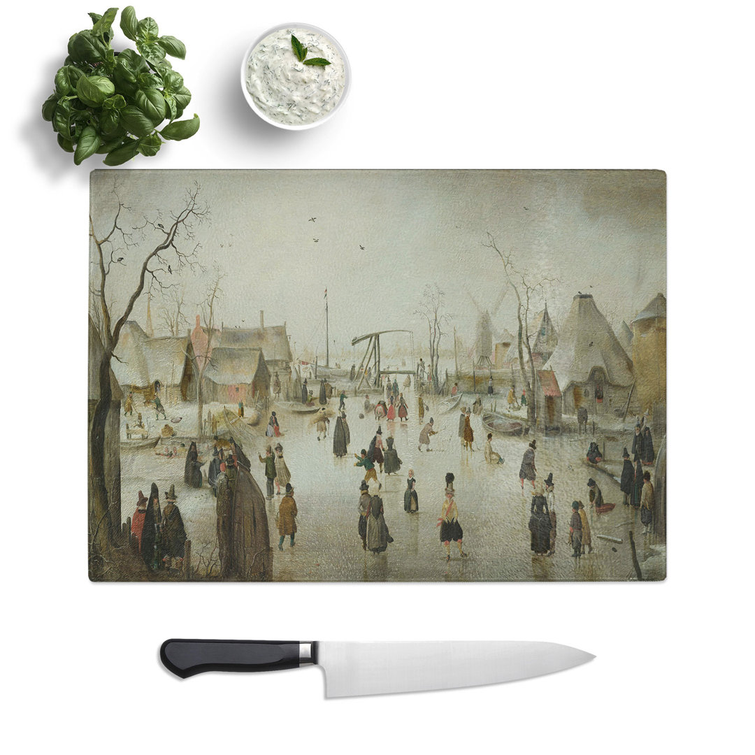 Ice-Skating in a Village by Hendrick Avercamp Chopping Board