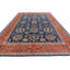 Hand Knotted Wool Area Rug in Navy And Rust