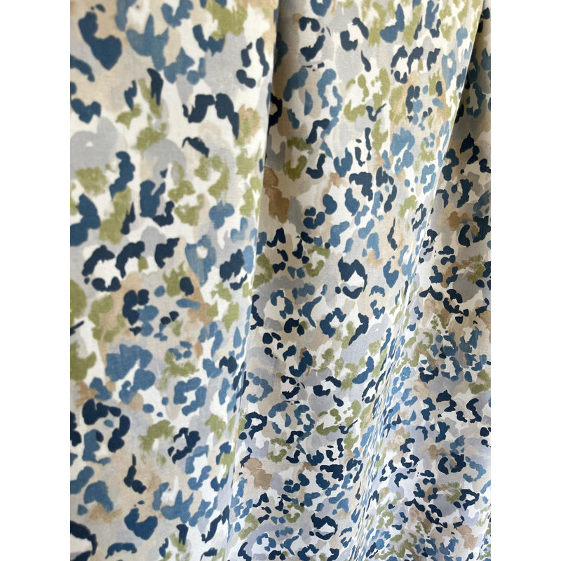 Rideaux à imprimé léopard bleu et vert, l 50 po x L 96 po