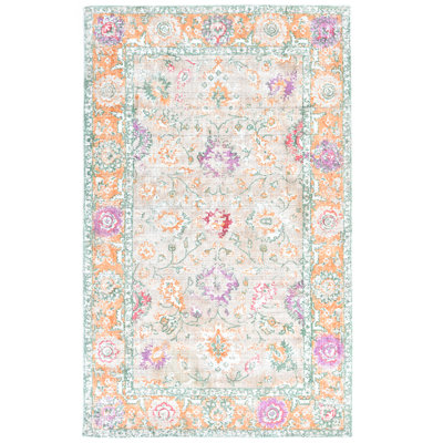 SAMPLE-Jamarra Floral Hand Loomed Area Rug in Beige/Pink - 1'x1'