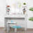 Decorian Makeup Vanity Table Set With 3-colour Dimmable Lighted Mirror-87866010