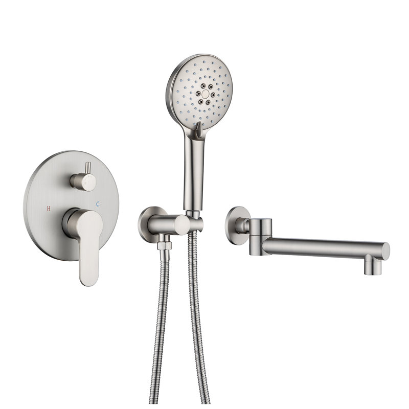 1 Handle Roman Tub Faucet with Diverter, Brushed Nickel
