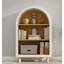 Petite bibliothèque arquée, armoire de rangement arquée, bibliothèque supérieure arquée moderne en bois avec 3 tablettes