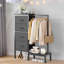 Armoire 4 tiroirs en tissu avec tringle-37217549