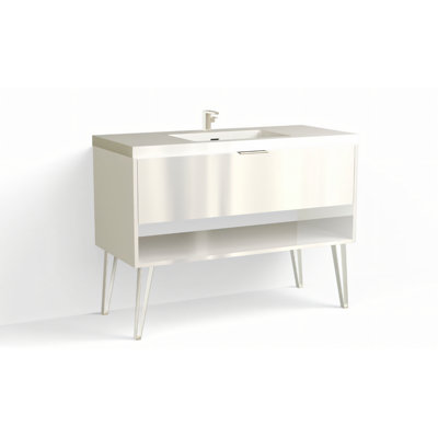 Modo 48" W Freestanding Single Bathroom Vanity with Dawson Leg