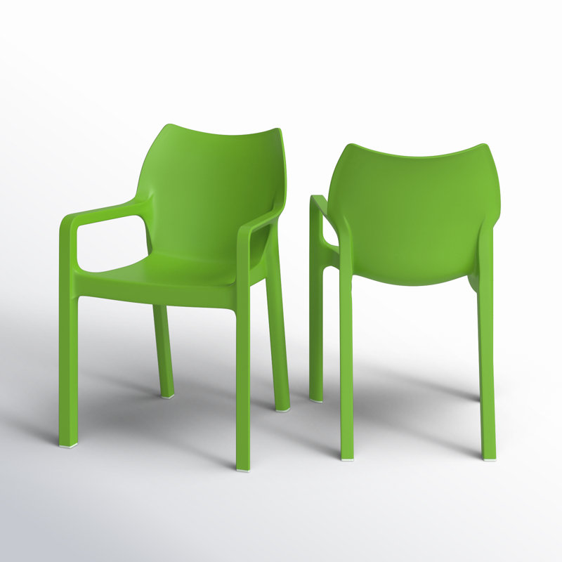 Adrian Stacking Patio Dining Armchair, Tropical Green 