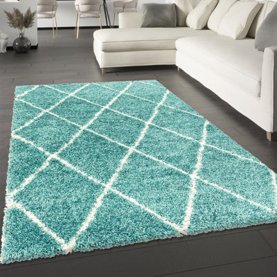 Curstyn Geometric Shag Area Rug
