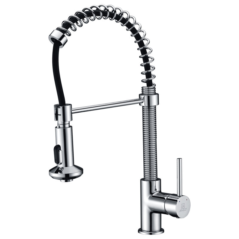 ANZZI Step Series Pull Down Kitchen Faucet, Polished Chrome