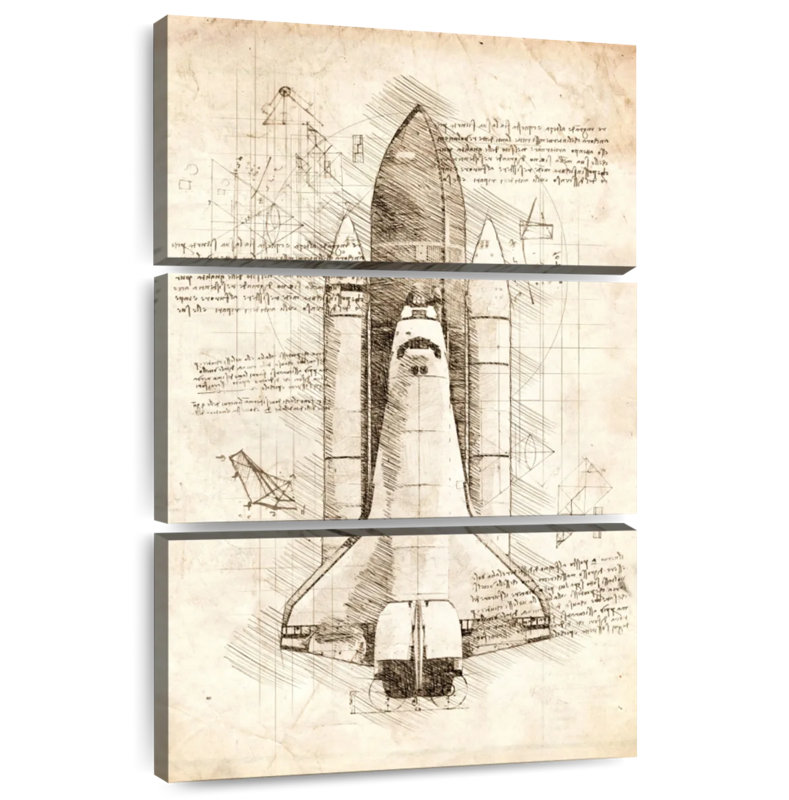 Oberle Space Shuttle Blueprint, 45" H x 28" W