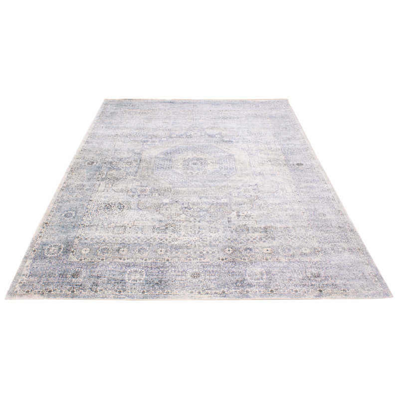 Tapis bleu ardoise unique 9 pi 9 po x 13 pi 10 po New Age