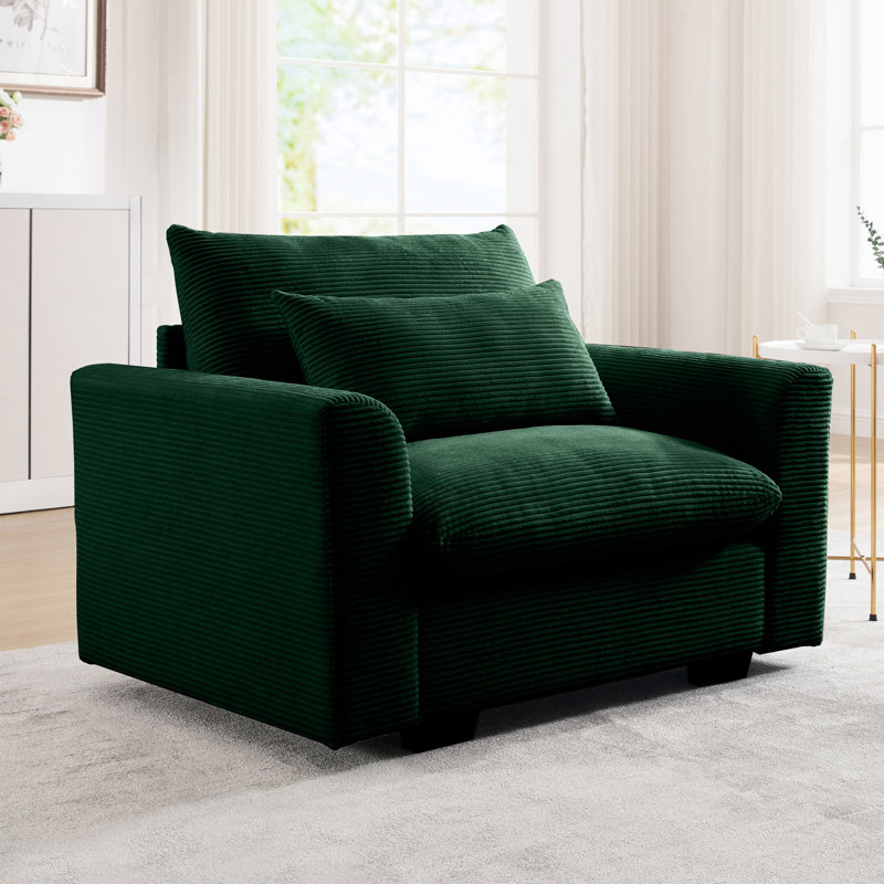 Chaise de chambre en velours côtelé Ackman, Green