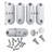 White Silicone Toilet Seat Bumpers 8 Pack (6 Oblong 2 Round) with Screws-36620479