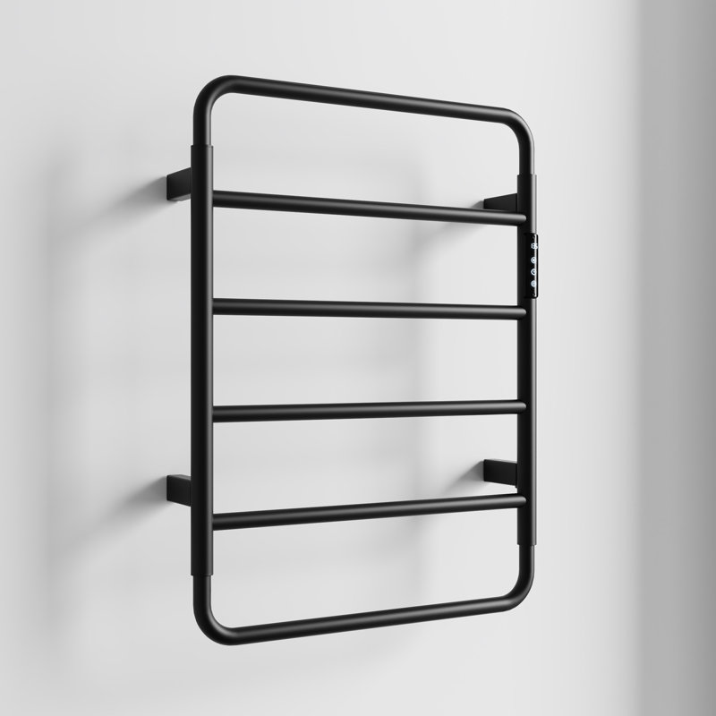 Chauffe-serviettes mural électrique chauffant, intelligent avec minuterie numérique et fibre de carbone 110 V, Noir
