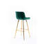 Tabouret de bar 30 pouces en velours de 2 avec repose-pieds et pieds dorés, tabouret haut simple 2 places, repose-pieds, siège
