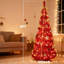 Arbre de Noël 6 pi pré-décoré avec 150 lumières à DEL blanc chaud, comprend des ornements et des rubans pour un affichage festif instantané, arbre artificiel facile à assembler