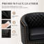 Fauteuil d'appoint moderne pivotant en cuir avec garniture cloutée capitonnée-544870986