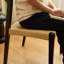 Chaise d'appoint à lattes noires (ensemble de 2)