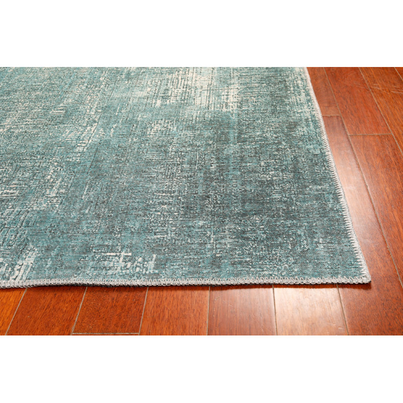 Tapis Pomonok London Elements, Rectangulaire 2 pi x 3 pi, Sarcelle