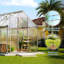 Walk-In Polycarbonate Greenhouse for Outdoors, Heavy-Duty Aluminum Frame with 2 Roof Vents and Swing Door-126285994