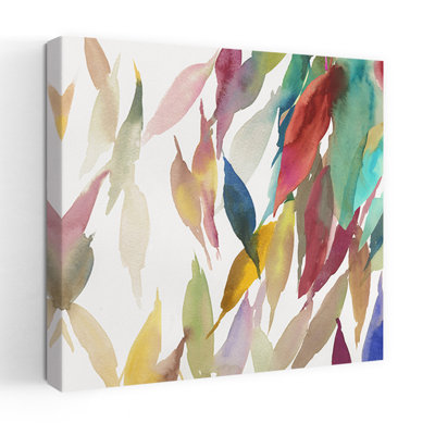Fallen Colorful Leaves II Abstract Delicate Vibrant Nature Landscape Art