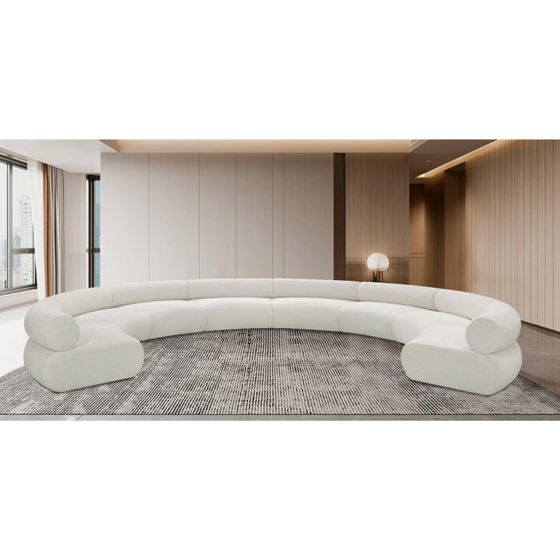 Canapé rembourré Bale, Tissu chenille crème