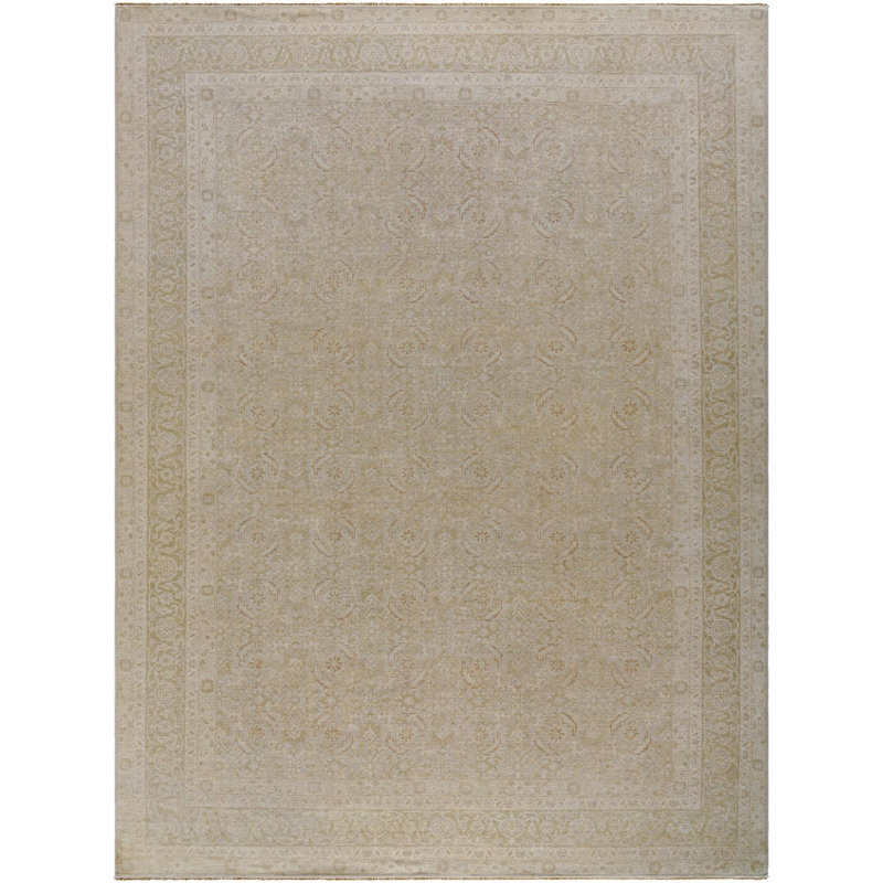 Kerman Handmade Wool Abstract Area Rug, Rectangle 9' x 12'