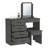 Kaia Makeup Vanity, Four Drawers, One Mirror, Stool -Smokey Oak