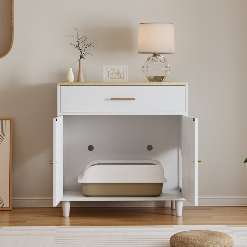 Enceinte de litière pour chat avec bloc-notes pour salon
