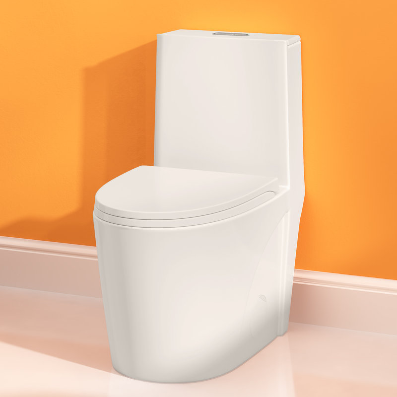 Toilette compacte monobloc allongée 12 po avec siège confortable ADA, hauteur 17,1 po, chasse double 1,1 / 1,6 GPF et carte 1000 g, conception compacte (siège inclus)
