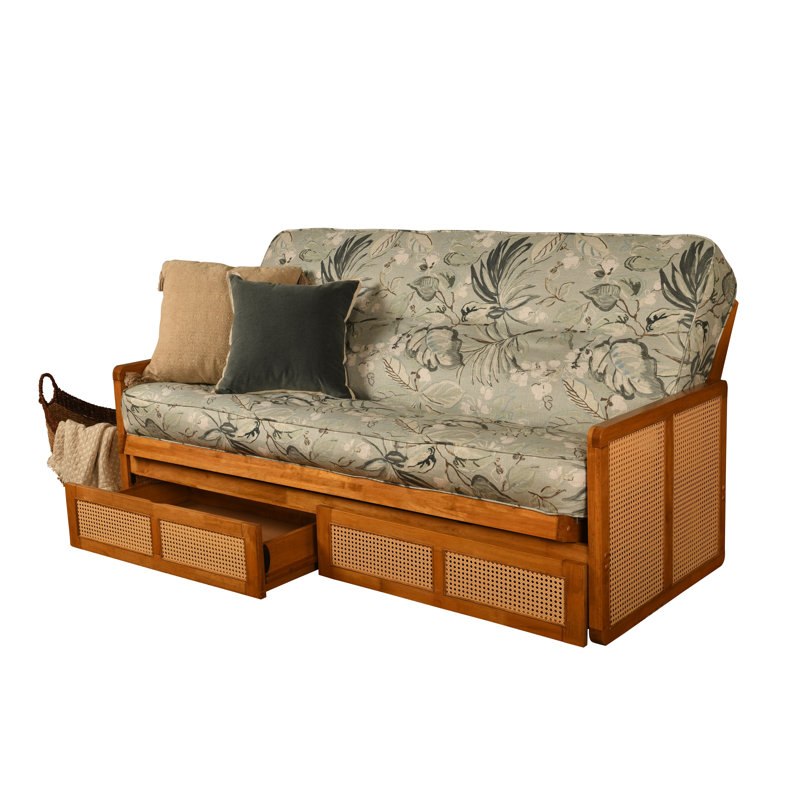 Futon double avec rangement Bridyn avec matelas, Pluie Bridyn Takara
