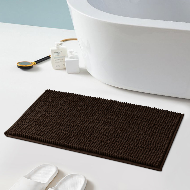 Super Soft  Absorbent Non-Slipping Bath Rug, 60" L x 24" W, Chocolate